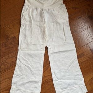 Cream Capri Linen Pants